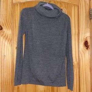 Lululemon Gray 100% Merino Wool Turtleneck Sweater